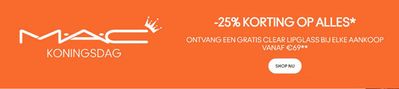 Aanbiedingen van Drogisterij & Parfumerie in Rotterdam | -25% Korting Op Alles bij Mac cosmetics | 26-4-2024 - 3-5-2024