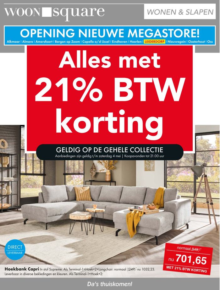 Catalogus van Woonsquare in Middelburg | Alles met 21% BTW korting | 28-4-2024 - 12-5-2024