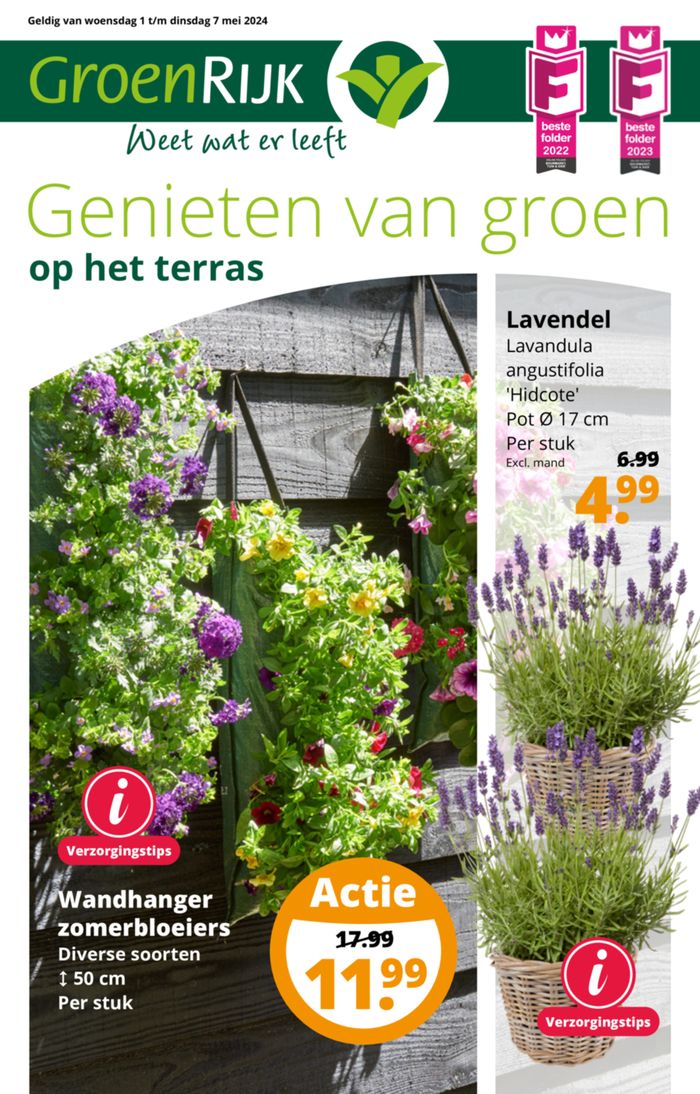 Catalogus van GroenRijk in Den Haag | Genieten van groen op het terras | 1-5-2024 - 15-5-2024