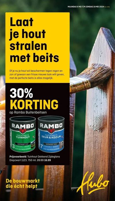 Aanbiedingen van Bouwmarkt & Tuin in Maartensdijk | Laat je hout stralen met beits bij Hubo | 5-5-2024 - 19-5-2024