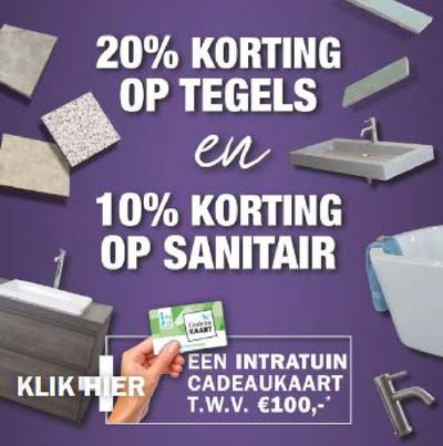 Aanbiedingen van Wonen & Meubels in Vaassen | Jan van Erp tegels & sanitair Korting bij Jan van Erp tegels & sanitair | 8-5-2024 - 17-5-2024