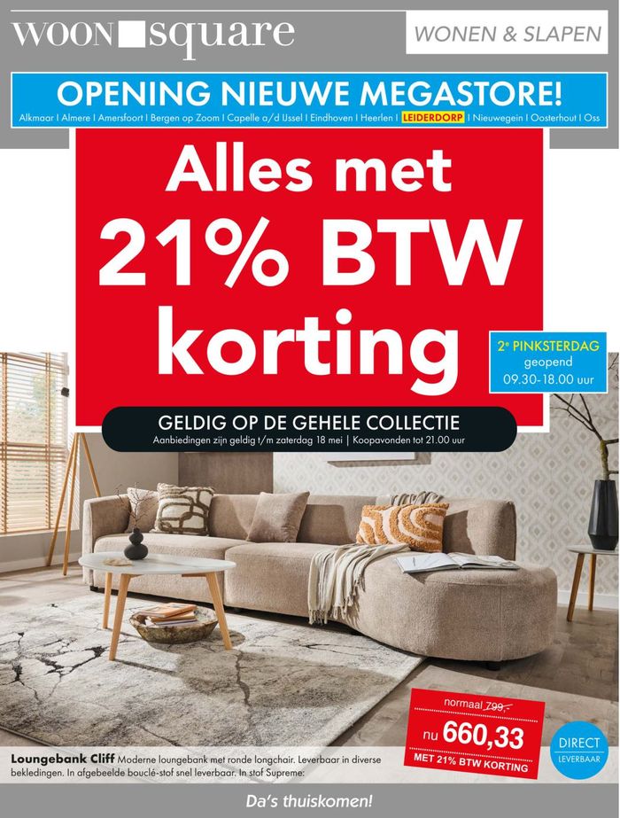 Catalogus van Woonsquare in Almere | Alles met 21% BTW korting | 12-5-2024 - 26-5-2024