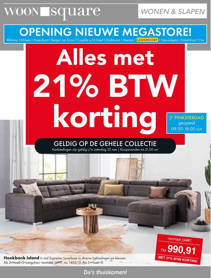 Catalogus van Woonsquare in Oosterhout | Alles met 21% BTW korting! | 19-5-2024 - 2-6-2024