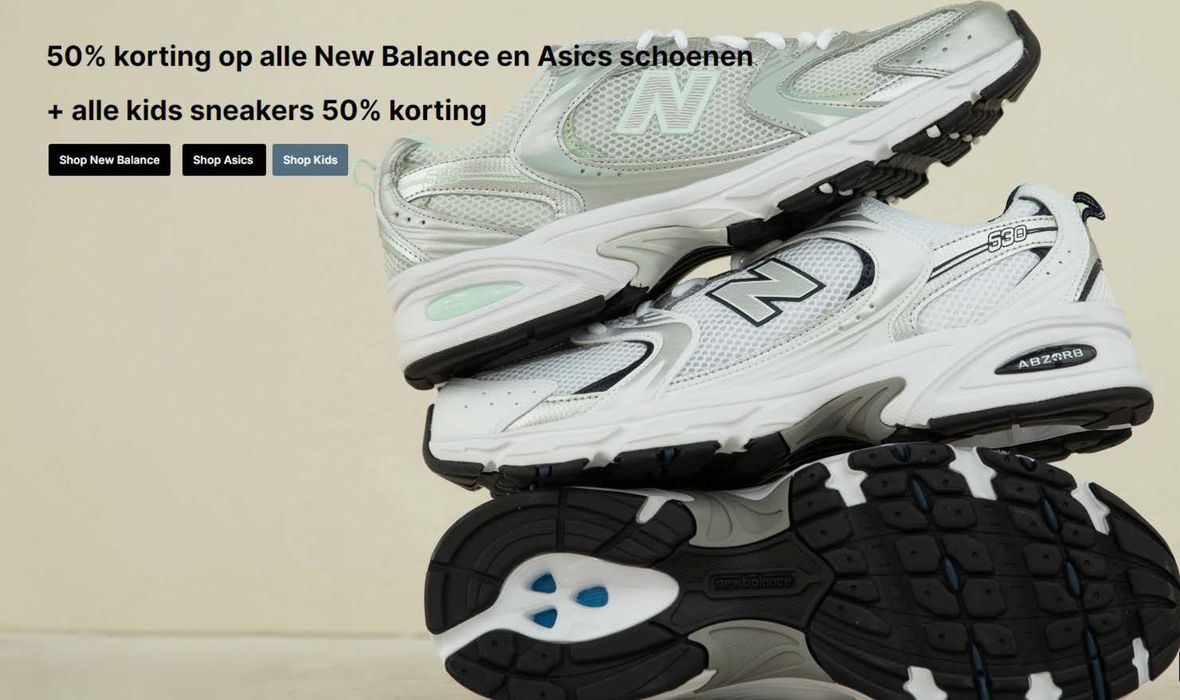 Catalogus van Sneakers in Naaldwijk | 50% korting op alle New Balance en Asics schoenen + alle kids sneakers 50% korting  | 24-5-2024 - 2-6-2024