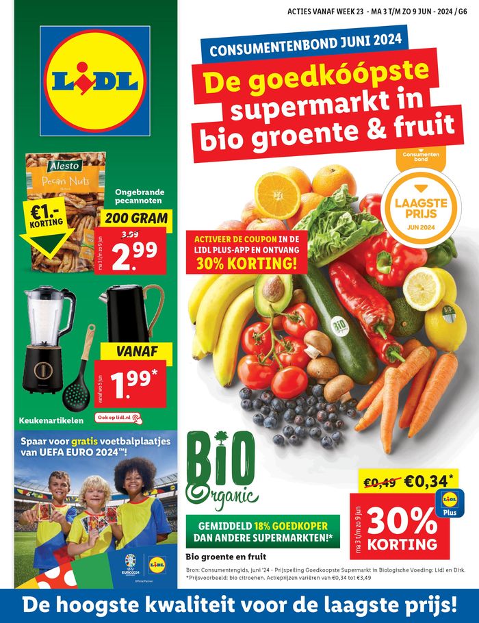 Catalogus van Lidl in Rotterdam | De goedkóópste supermarkt in bio groente & fruit | 30-5-2024 - 12-6-2024
