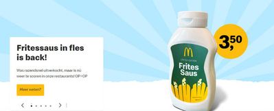 Aanbiedingen van Restaurants | Fritessaus in fles is back! bij McDonald's | 11-7-2024 - 28-7-2024