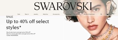 Aanbiedingen van Kleding, Schoenen & Accessoires | Up To 40% Off Selectet Styles bij Swarovski | 25-7-2024 - 3-8-2024