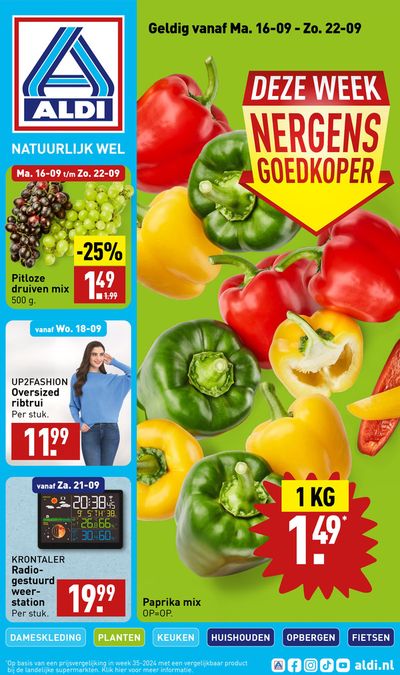 Catalogus van Aldi in Nieuwland | Aantrekkelijke speciale aanbiedingen voor iedereen | 19-9-2024 - 3-10-2024