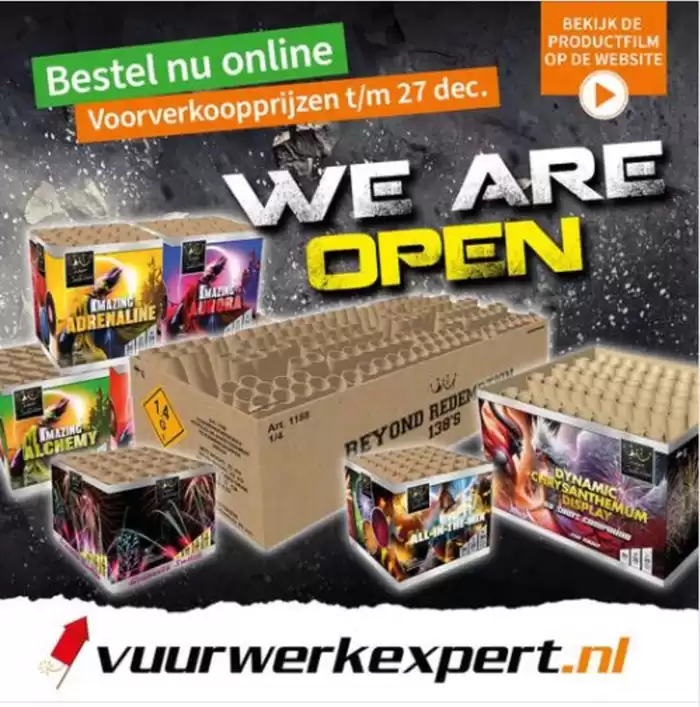 Catalogus van Vuurwerk Expert in Rotterdam | We are open | 8-11-2024 - 27-12-2024