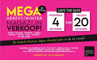 Aanbiedingen van Kleding, Schoenen & Accessoires in Roosendaal | mega 2E ronde bij Kennedy Fashion | 18-11-2024 - 20-12-2024