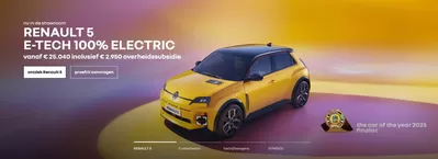 Aanbiedingen van Auto & Fiets | rRenault 5 e-tech 100% electric bij Renault | 19-11-2024 - 3-12-2024