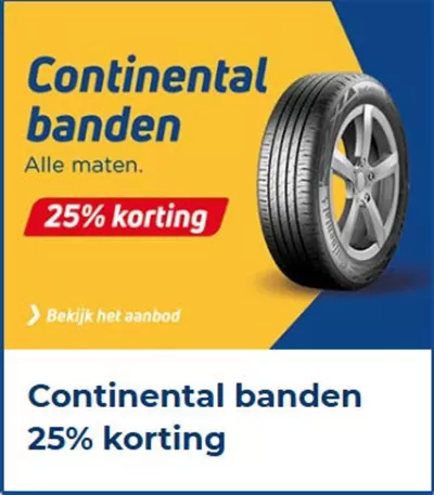 Aanbiedingen van Auto & Fiets | Continental banden 25% korting bij Kwik-fit | 20-11-2024 - 30-11-2024