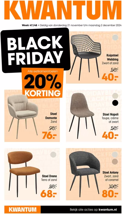 Aanbiedingen van Wonen & Meubels in Zoetermeer | Kwantum Folder - Wk48-black-friday-2024-nl  bij Kwantum | 21-11-2024 - 5-12-2024