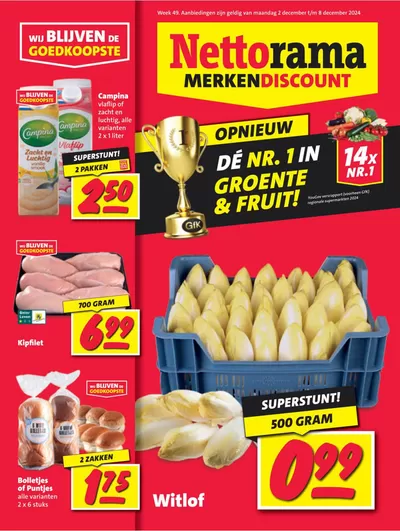 Aanbiedingen van Supermarkt in Waalwijk | Folder Nettorama bij Nettorama | 2-12-2024 - 8-12-2024