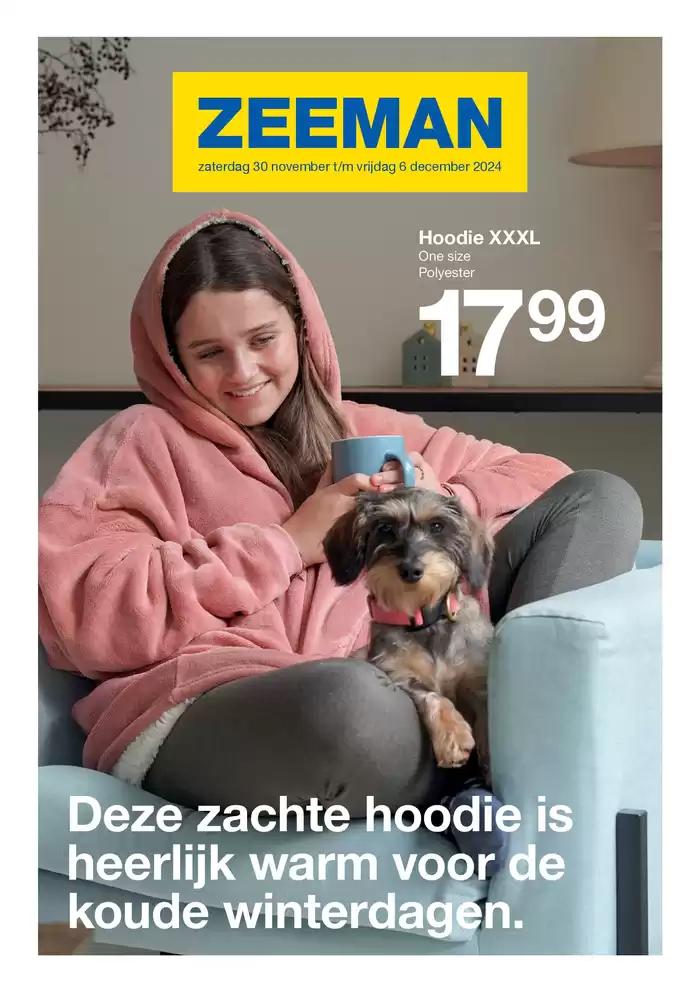 Catalogus van Zeeman in Purmerend | Deze zachte hoodie is heerlijk warm voor de koude winterdagen. | 3-12-2024 - 6-12-2024