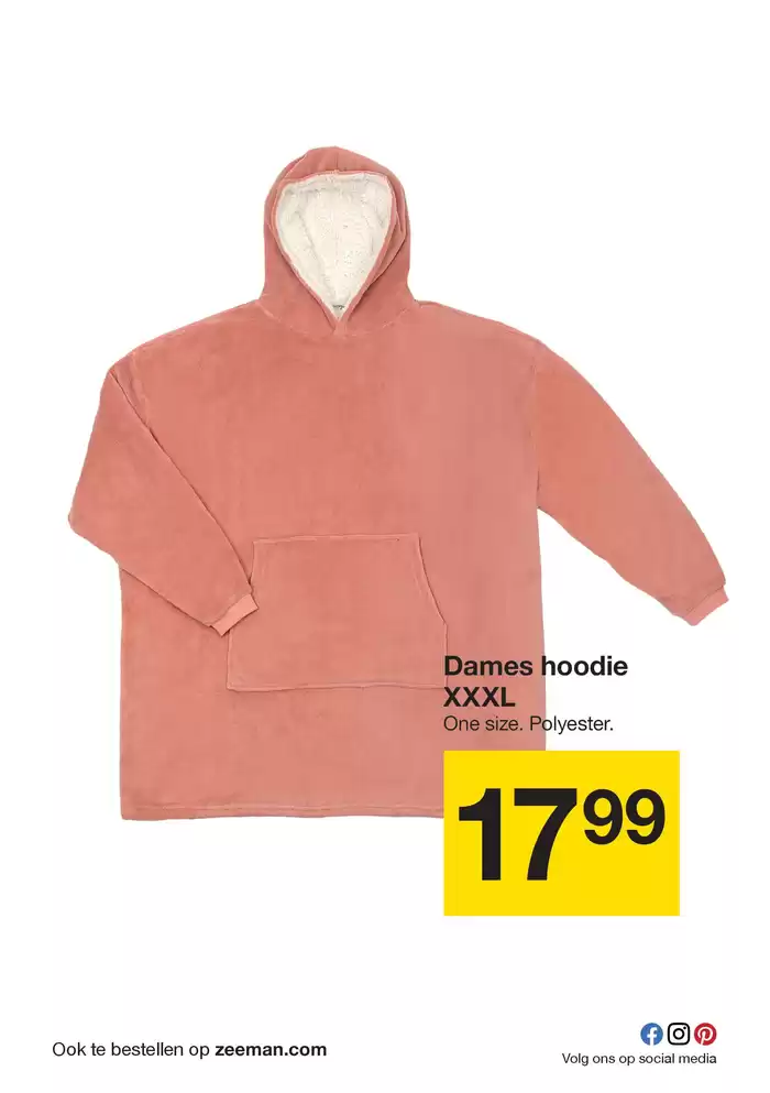 Catalogus van Zeeman in Purmerend | Deze zachte hoodie is heerlijk warm voor de koude winterdagen. | 3-12-2024 - 6-12-2024