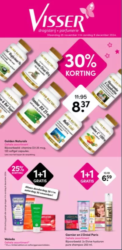 Aanbiedingen van Drogisterij & Parfumerie in Uitgeest | 30% Korting bij Drogisterij Visser | 3-12-2024 - 8-12-2024