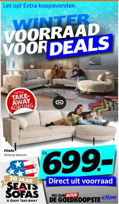 Aanbiedingen van Wonen & Meubels in Deventer | Winter voorraad voor deals bij Seats and Sofas | 3-1-2025 - 31-1-2025