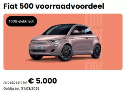 Aanbiedingen van Auto & Fiets in IJmuiden | Fiat 500 voorraadvoordeel bij Fiat | 8-1-2025 - 31-3-2025