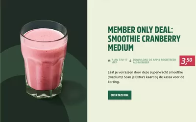 Aanbiedingen van Restaurants in Maastricht | Member only deal: smoothie cranberry medium bij La Place | 15-1-2025 - 17-3-2025