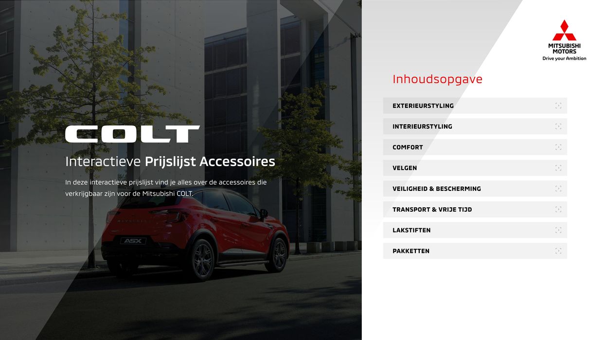 Catalogus van Mitsubishi in Nijmegen | Mitsubishi Colt Prijslijst Accessoires  | 7-12-2023 - 7-12-2024