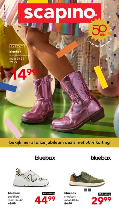 Aanbiedingen van Kleding, Schoenen & Accessoires in Utrecht | bekijk hier al onze jubileum deals met 50% korting bij Scapino | 26-2-2024 - 10-3-2024