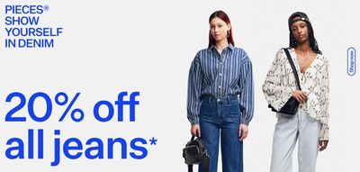 Aanbiedingen van Kleding, Schoenen & Accessoires | 20% off all jeans bij Pieces | 1-3-2024 - 14-3-2024