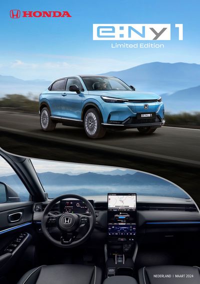 Aanbiedingen van Auto & Fiets in Schijndel | Honda e:Ny1 Limited Edition — Prijslijst bij Honda | 21-3-2024 - 4-4-2024