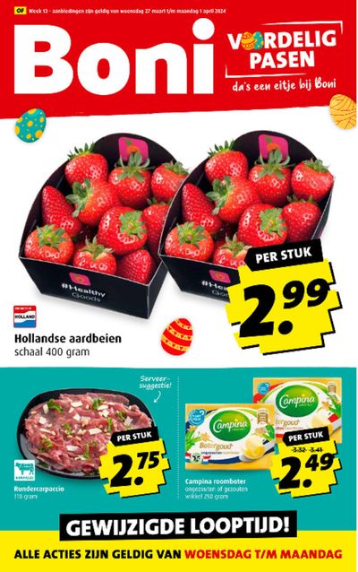 Aanbiedingen van Supermarkt in Oldebroek | Folder week 13 bij Boni | 24-3-2024 - 7-4-2024