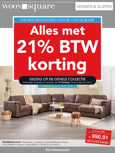Aanbiedingen van Wonen & Meubels in Utrecht | Alles met 21% BTW korting bij Slaapsquare | 27-3-2024 - 1-4-2024