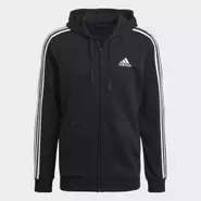 Aanbieding van Essentials French Terry 3-Stripes Ritshoodie voor 35,75€ bij Adidas