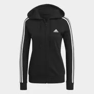 Aanbieding van Essentials French Terry 3-Stripes Ritshoodie voor 40,3€ bij Adidas