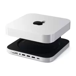 Aanbieding van Satechi Mac Mini / Studio Stand Hub - NVMe/ M.2 SATA SSD slot - zilver voor 5,82€ bij Amac