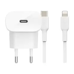 Aanbieding van Belkin 20w USB-C PD PPS snellader met Lightning kabel - wit voor 1,94€ bij Amac