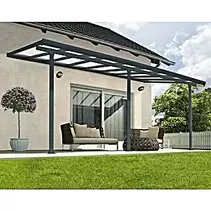 Aanbieding van Terrasoverkapping Toscane LED (b x d: 5,46 x 3 m, Antracietgrijs, Transparant) voor 999€ bij Bauhaus