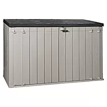 Aanbieding van Toomax Afvalcontainerbox Stora Way XXXL (216 x 109 x 140 cm, Kunststof, Taupe/antraciet) voor 425€ bij Bauhaus