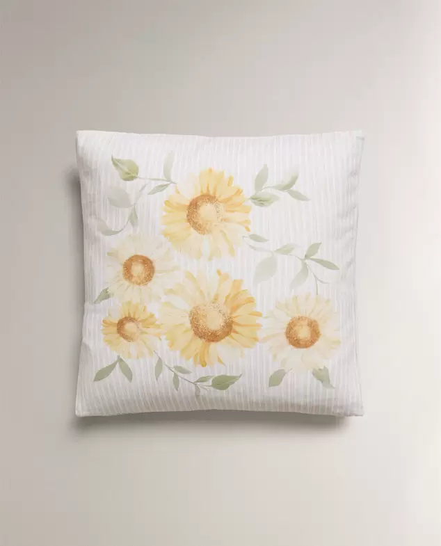 Aanbieding van KUSSENHOES MET ZONNEBLOEM voor 9,99€ bij Zara Home