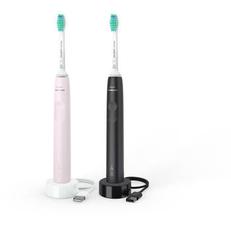 Aanbieding van Philips Sonicare elektrische duo tandenborstel HX3675/15 - roze & zwart voor 69,99€ bij Blokker