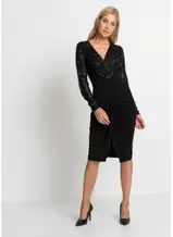 Aanbieding van Jersey jurk met pailletten en drapering voor 36,99€ bij bonprix