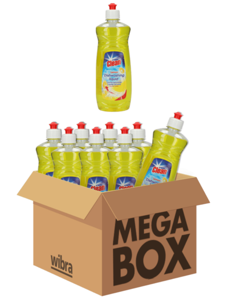 Aanbieding van Afwasmiddel citroen megabox 12 flessen voor 7,99€ bij Wibra