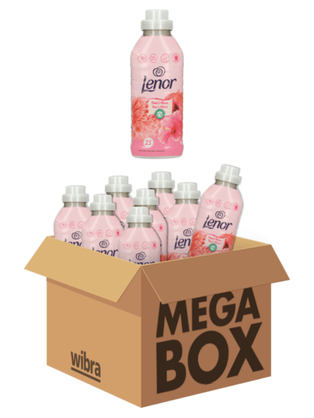 Aanbieding van Lenor wasverzachter pioenroos megabox 8 flessen voor 13,99€ bij Wibra