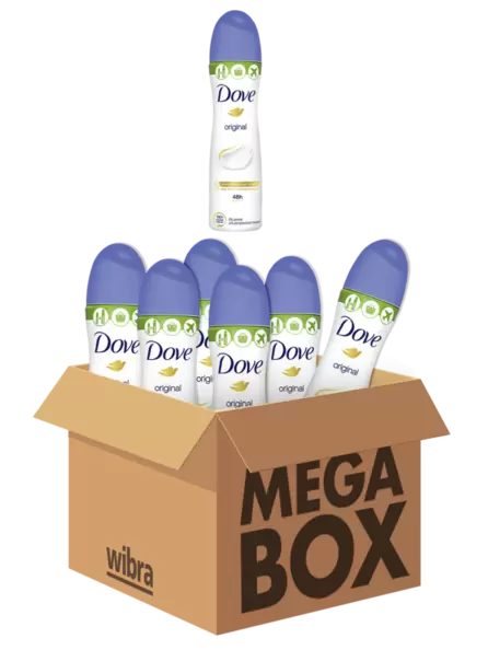 Aanbieding van Dove deodorant original megabox 6 flesjes voor 10,49€ bij Wibra