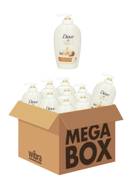 Aanbieding van Dove Sheabutter handzeep megabox 12 flessen voor 17,99€ bij Wibra