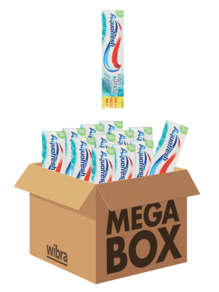 Aanbieding van Aquafresh Active Fresh tandpasta megabox 12 tubes voor 15,99€ bij Wibra
