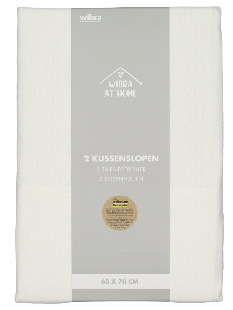 Aanbieding van Kussensloop wit 2 stuks voor 3,99€ bij Wibra