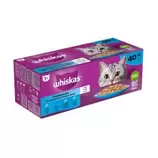 Aanbieding van Whiskas  1+ Vis Selectie in gelei - Kattenvoer - Zalm - Tonijn - 0,04 kg voor 15€ bij Welkoop