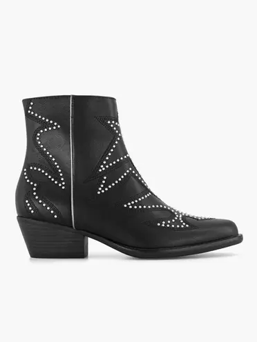 Aanbieding van Zwarte enkellaars studs voor 39,99€ bij vanHaren