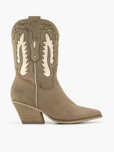 Aanbieding van Taupe cowboy laars goud voor 39,99€ bij vanHaren