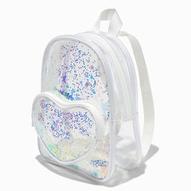 Aanbieding van Claire's Club Transparent Shaker Heart White Mini Backpack voor 17,99€ bij Claire's