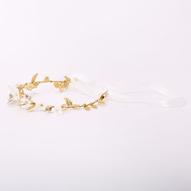 Aanbieding van Gold Metallic Flower Crown Tie Headwrap - White voor 5€ bij Claire's